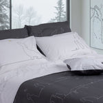 Completo letto con  cuscino arredo lenzuola in cotone con animali a tratto sketches