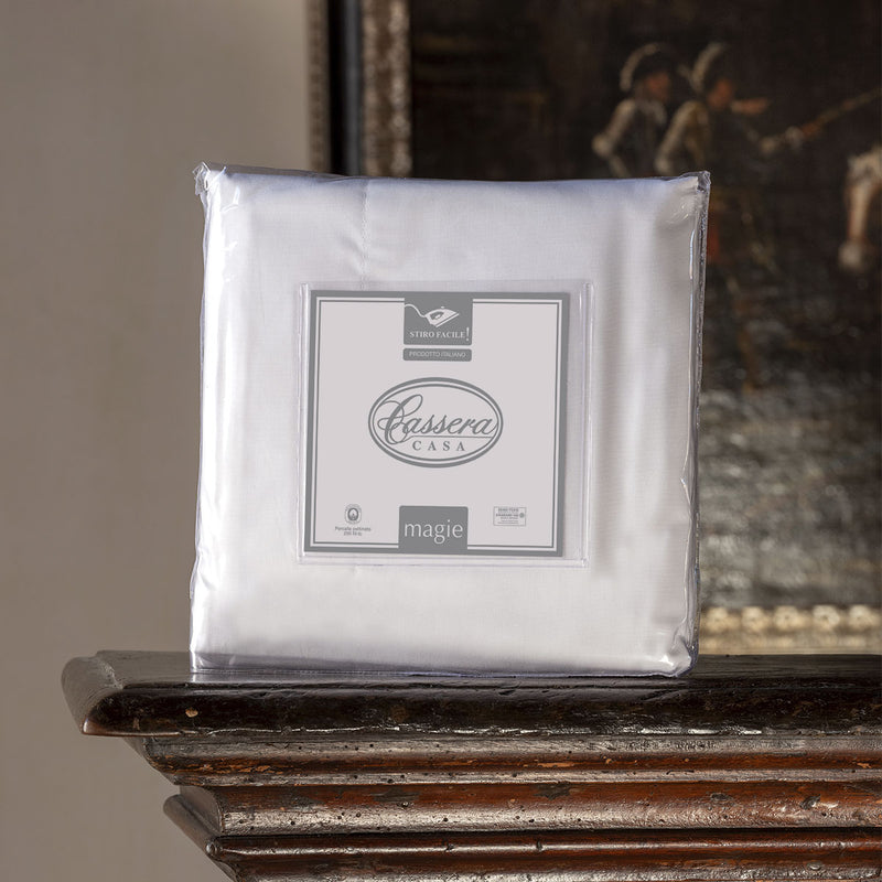 Pack lenzuolo con angoli tinta unita 100% percalle di cotone Cassera Casa  bianco