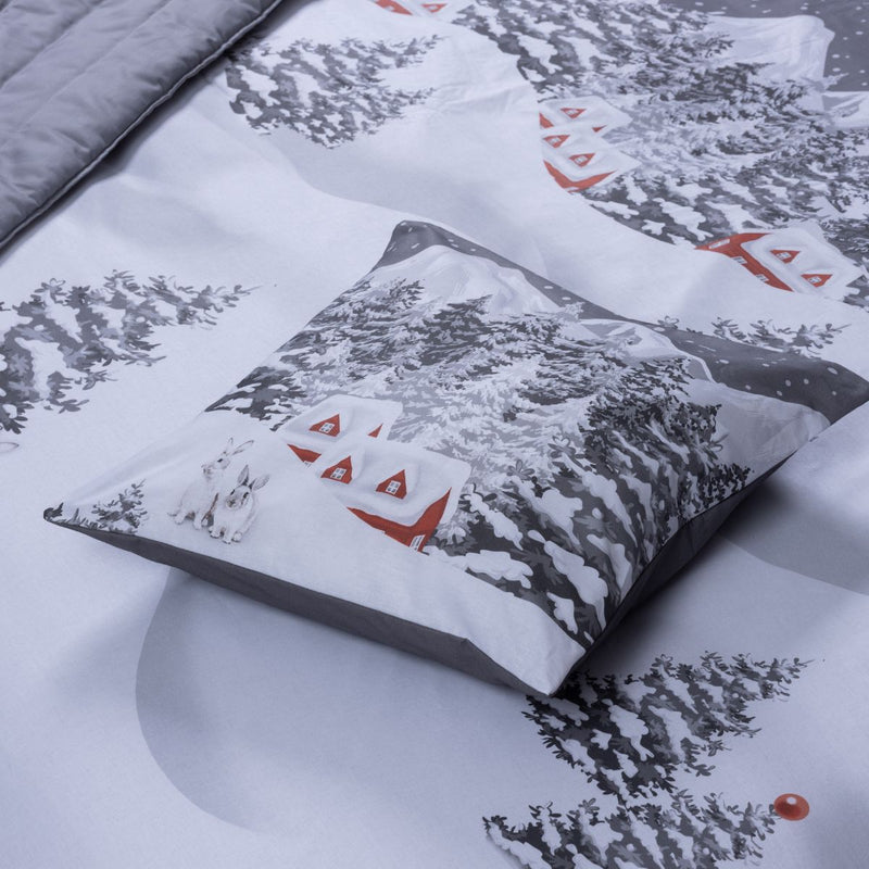 White Christmas Flannel Bed Set