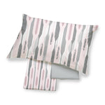 completo letto smirne flanella di cotone made in italy disegno geometrico righe colori collezione inverno singolo rosa