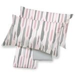 completo letto smirne flanella di cotone made in italy disegno geometrico righe colori collezione inverno rosa singolo