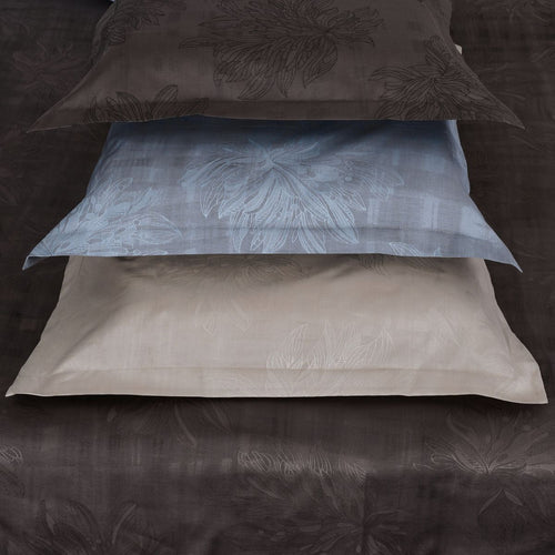 parure copripiumino dalia puro cotone jacquard pregiato cassera casa azzurro cacao naturale alta qualità made in italy