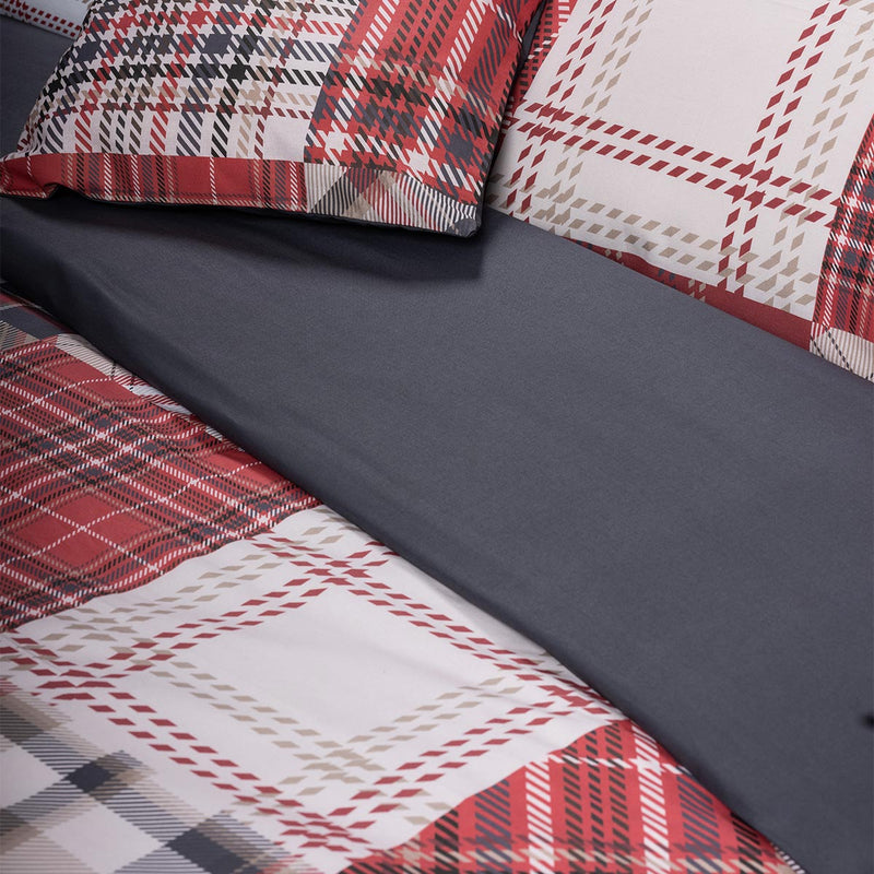 parure copripiumino inverness patchwork multicolor happidea invernale 100% cotone dettaglio