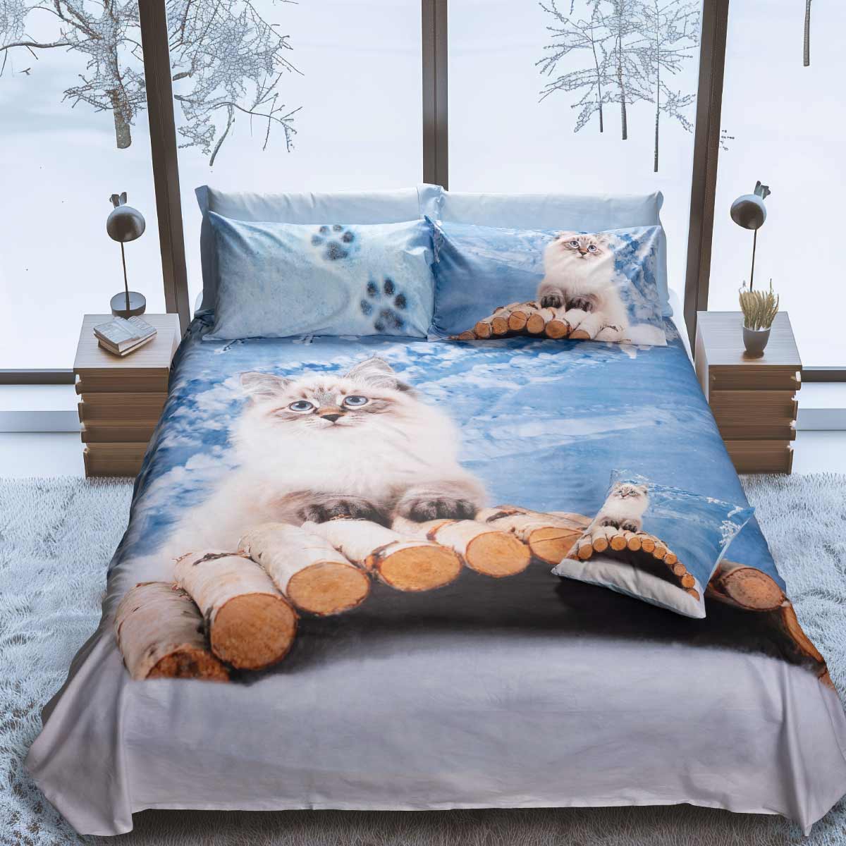 Rapport Home My World Set Copripiumino Con Federa - Mappa Mondo Con Animali - Cotone BCI E Poliestere Riciclato