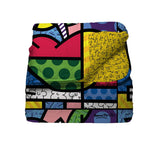 Trapunta in tela di cotone firmata Romero Britto 