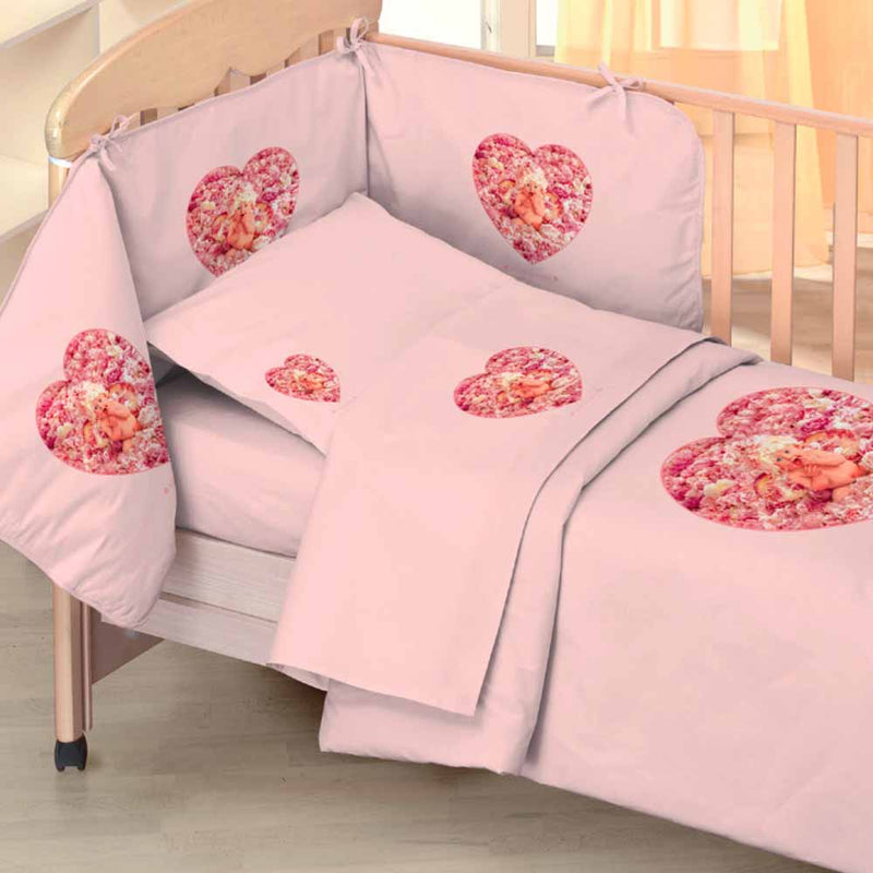 Set of 4 Pieces Cot Percale 200Tc - Peony Angel 
