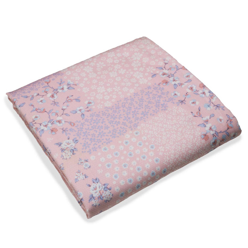 copriletto piquet piazza e mezza in cotone con stampa floreale chiara variante rosa